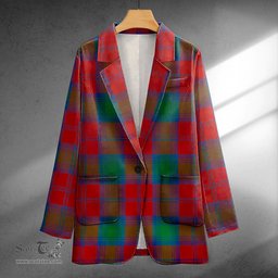 ScotsTee Shop Lindsay Modern Clan Crest Casual Tartan Flat Lapel Collar Blazer Tartan Blazer Cotton