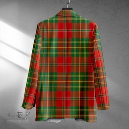 ScotsTee Shop Leask Ancient Clan Crest Casual Tartan Flat Lapel Collar Blazer Tartan Blazer Cotton