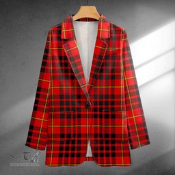 ScotsTee Shop MacDonald of Ardnamurchan (Donald of Ardnamurchan) Modern Clan Crest Casual Tartan Flat Lapel Collar Blazer Tartan Blazer Cotton