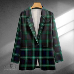 ScotsTee Shop Lamont Modern Clan Crest Casual Tartan Flat Lapel Collar Blazer Tartan Blazer Cotton