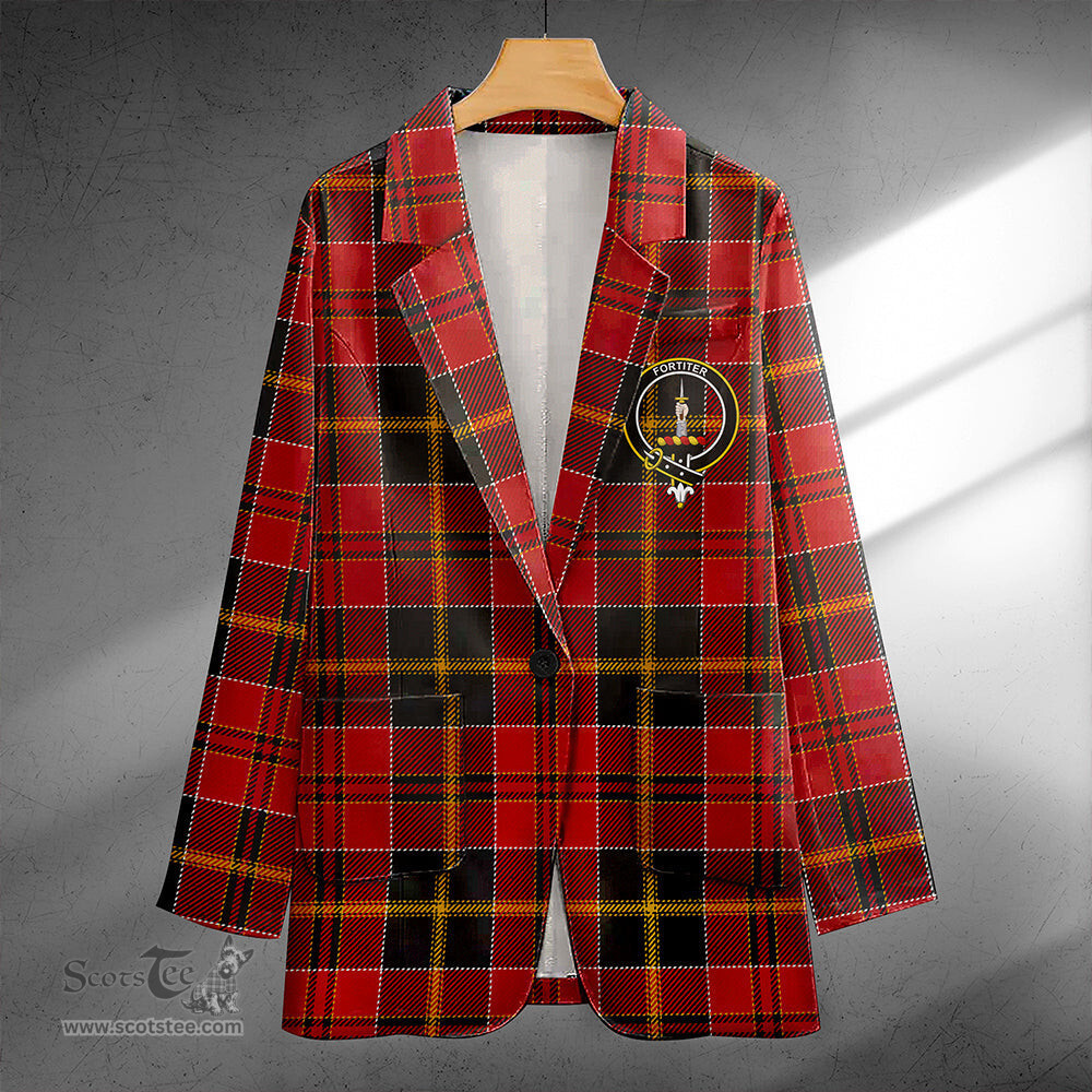 ScotsTee Shop MacAlister of Skye Modern Clan Crest Casual Tartan Flat Lapel Collar Blazer Tartan Blazer Cotton