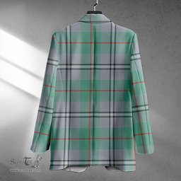 ScotsTee Shop Irvine of Glentulchan Ancient Clan Crest Casual Tartan Flat Lapel Collar Blazer Tartan Blazer Cotton