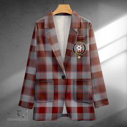 ScotsTee Shop Jardine of Castlemilk Modern Clan Crest Casual Tartan Flat Lapel Collar Blazer Tartan Blazer Cotton