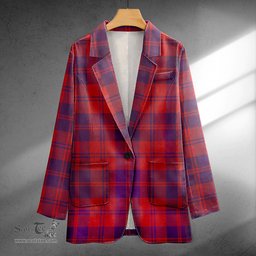 ScotsTee Shop MacGregor of Glengyle (Gregor of Deeside) Weathered Clan Crest Casual Tartan Flat Lapel Collar Blazer Tartan Blazer Cotton