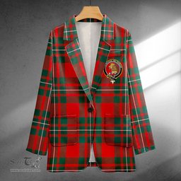 ScotsTee Shop MacGregor (Gregor) Modern Clan Crest Casual Tartan Flat Lapel Collar Blazer Tartan Blazer Cotton