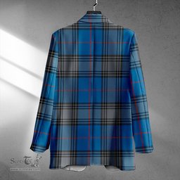 ScotsTee Shop Kinnaird Ancient Clan Crest Casual Tartan Flat Lapel Collar Blazer Tartan Blazer Cotton