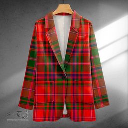 ScotsTee Shop MacDowall Clan Crest Casual Tartan Flat Lapel Collar Blazer Tartan Blazer Cotton