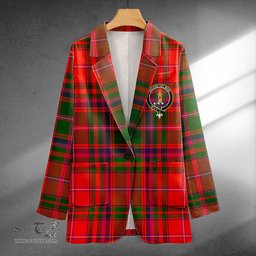 ScotsTee Shop MacDowall Clan Crest Casual Tartan Flat Lapel Collar Blazer Tartan Blazer Cotton