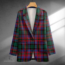 ScotsTee Shop MacInroy Modern Clan Crest Casual Tartan Flat Lapel Collar Blazer Tartan Blazer Cotton
