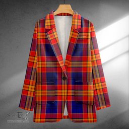 ScotsTee Shop MacGurk Modern Clan Crest Casual Tartan Flat Lapel Collar Blazer Tartan Blazer Cotton