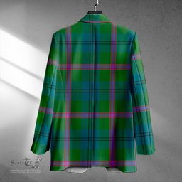 ScotsTee Shop Laurie Ancient Clan Crest Casual Tartan Flat Lapel Collar Blazer Tartan Blazer Cotton