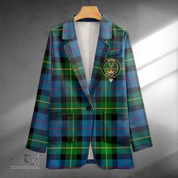 ScotsTee Shop Huntly Gordon Gathering 2000 Ancient Clan Crest Casual Tartan Flat Lapel Collar Blazer Tartan Blazer Cotton
