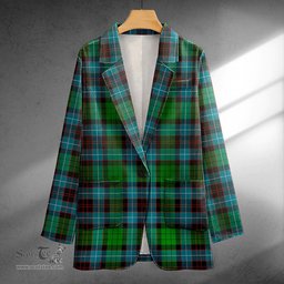 ScotsTee Shop Hunter of Peebleshire Ancient Clan Crest Casual Tartan Flat Lapel Collar Blazer Tartan Blazer Cotton