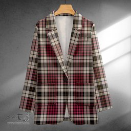 ScotsTee Shop Little Dress Ancient Clan Crest Casual Tartan Flat Lapel Collar Blazer Tartan Blazer Cotton