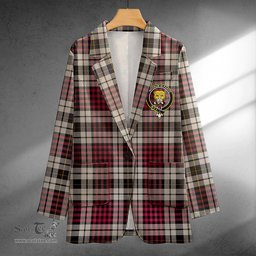 ScotsTee Shop Little Dress Ancient Clan Crest Casual Tartan Flat Lapel Collar Blazer Tartan Blazer Cotton