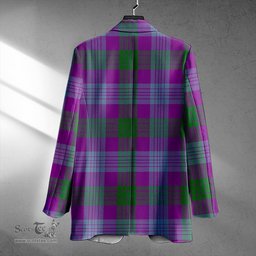 ScotsTee Shop Lang (Laing) Ancient Clan Crest Casual Tartan Flat Lapel Collar Blazer Tartan Blazer Cotton