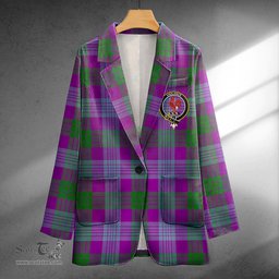 ScotsTee Shop Lang (Laing) Ancient Clan Crest Casual Tartan Flat Lapel Collar Blazer Tartan Blazer Cotton