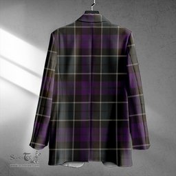 ScotsTee Shop Lennie Weathered Clan Crest Casual Tartan Flat Lapel Collar Blazer Tartan Blazer Cotton