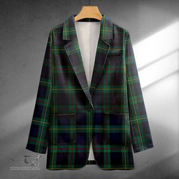 ScotsTee Shop MacEwan Modern Clan Crest Casual Tartan Flat Lapel Collar Blazer Tartan Blazer Cotton