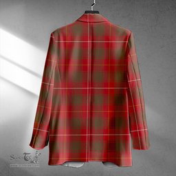 ScotsTee Shop MacFie (MacPhee) Weathered Clan Crest Casual Tartan Flat Lapel Collar Blazer Tartan Blazer Cotton