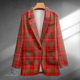 ScotsTee Shop MacFie (MacPhee) Weathered Clan Crest Casual Tartan Flat Lapel Collar Blazer Tartan Blazer Cotton