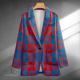 ScotsTee Shop MacGregor of Glengyle (Gregor of Deeside) Ancient Clan Crest Casual Tartan Flat Lapel Collar Blazer Tartan Blazer Cotton
