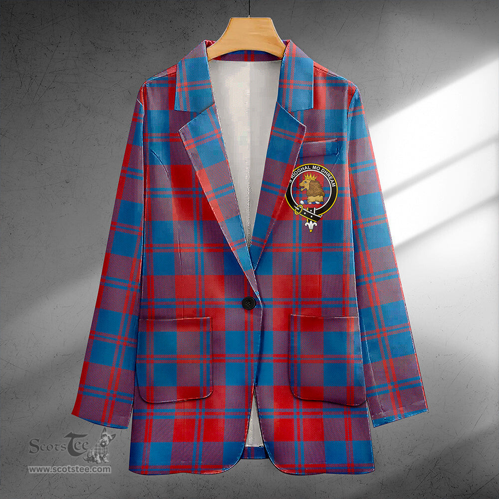 ScotsTee Shop MacGregor of Glengyle (Gregor of Deeside) Ancient Clan Crest Casual Tartan Flat Lapel Collar Blazer Tartan Blazer Cotton