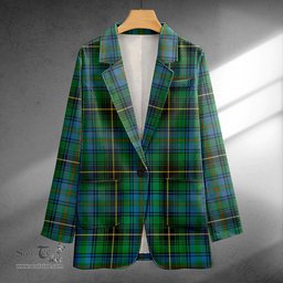 ScotsTee Shop MacInnes Ancient Clan Crest Casual Tartan Flat Lapel Collar Blazer Tartan Blazer Cotton