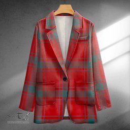 ScotsTee Shop MacDonald of Sleat (Donald Lord MacDonald) Weathered Clan Crest Casual Tartan Flat Lapel Collar Blazer Tartan Blazer Cotton