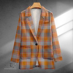 ScotsTee Shop Jardine of Castlemilk Ancient Clan Crest Casual Tartan Flat Lapel Collar Blazer Tartan Blazer Cotton