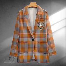 ScotsTee Shop Jardine of Castlemilk Ancient Clan Crest Casual Tartan Flat Lapel Collar Blazer Tartan Blazer Cotton