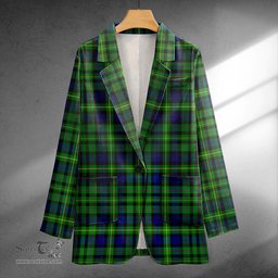 ScotsTee Shop MacBride Modern Clan Crest Casual Tartan Flat Lapel Collar Blazer Tartan Blazer Cotton