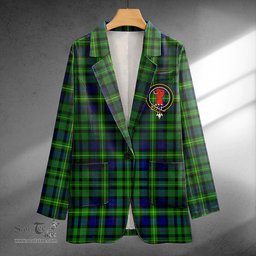 ScotsTee Shop MacBride Modern Clan Crest Casual Tartan Flat Lapel Collar Blazer Tartan Blazer Cotton