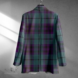 ScotsTee Shop Keith (Marshall) Weathered Clan Crest Casual Tartan Flat Lapel Collar Blazer Tartan Blazer Cotton