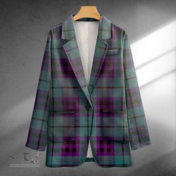 ScotsTee Shop Keith (Marshall) Weathered Clan Crest Casual Tartan Flat Lapel Collar Blazer Tartan Blazer Cotton