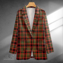 ScotsTee Shop Innes of Cowie Weathered Clan Crest Casual Tartan Flat Lapel Collar Blazer Tartan Blazer Cotton