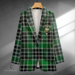 ScotsTee Shop MacDonald Lord of the Isles; Hunting Modern Clan Crest Casual Tartan Flat Lapel Collar Blazer Tartan Blazer Cotton