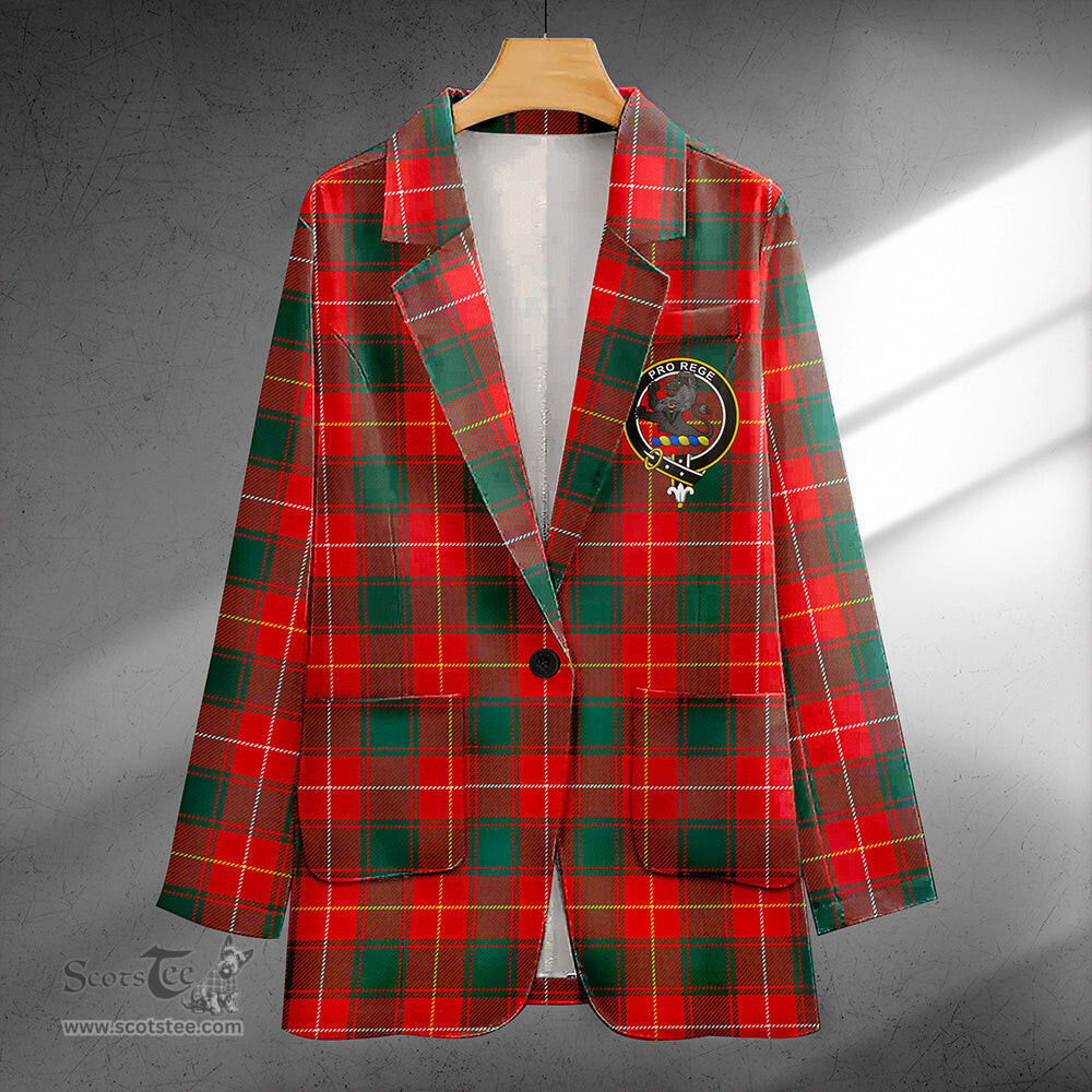 ScotsTee Shop MacFie (MacPhee) Modern Clan Crest Casual Tartan Flat Lapel Collar Blazer Tartan Blazer Cotton