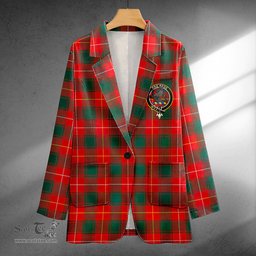 ScotsTee Shop MacFie (MacPhee) Modern Clan Crest Casual Tartan Flat Lapel Collar Blazer Tartan Blazer Cotton