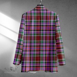 ScotsTee Shop Huntly Ancient Clan Crest Casual Tartan Flat Lapel Collar Blazer Tartan Blazer Cotton
