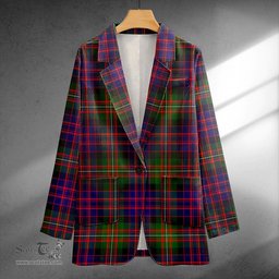 ScotsTee Shop MacDonnell Clan Crest Casual Tartan Flat Lapel Collar Blazer Tartan Blazer Cotton