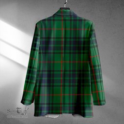 ScotsTee Shop Lauder Modern Clan Crest Casual Tartan Flat Lapel Collar Blazer Tartan Blazer Cotton