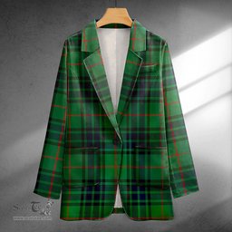 ScotsTee Shop Lauder Modern Clan Crest Casual Tartan Flat Lapel Collar Blazer Tartan Blazer Cotton