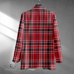 ScotsTee Shop MacDonald of Lochmaddy (Donald of Loch Mhaddy) Weathered Clan Crest Casual Tartan Flat Lapel Collar Blazer Tartan Blazer Cotton