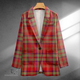 ScotsTee Shop MacDonald of Glencoe (Donald of Glencoe) Weathered Clan Crest Casual Tartan Flat Lapel Collar Blazer Tartan Blazer Cotton