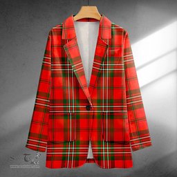 ScotsTee Shop Langlands Clan Crest Casual Tartan Flat Lapel Collar Blazer Tartan Blazer Cotton