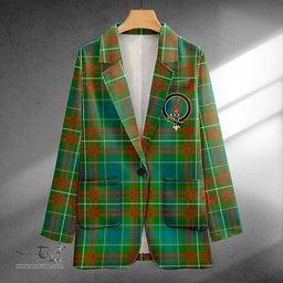 ScotsTee Shop MacConnell Ancient Clan Crest Casual Tartan Flat Lapel Collar Blazer Tartan Blazer Cotton