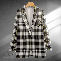 ScotsTee Shop MacFie of Colonsay Dress (MacPhee of Colonsay Dress) Modern Clan Crest Casual Tartan Flat Lapel Collar Blazer Tartan Blazer Cotton