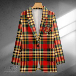 ScotsTee Shop MacGill Modern Clan Crest Casual Tartan Flat Lapel Collar Blazer Tartan Blazer Cotton