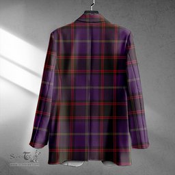 ScotsTee Shop Home Weathered Clan Crest Casual Tartan Flat Lapel Collar Blazer Tartan Blazer Cotton